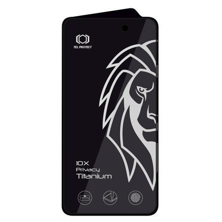 Gehärtetes Glas Tel Protect 10X Privacy Titanium mit Blickschutz (Anti-Spy) für Iphone 17 Pro