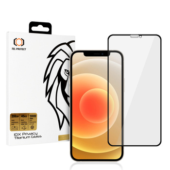 Szkło hartowane Tel Protect 10X Privacy Titanium prywatyzujące antyszpiegowskie do Iphone 12/12 Pro