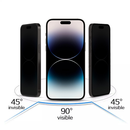 Szkło hartowane Tel Protect 10X Privacy Titanium prywatyzujące antyszpiegowskie do Iphone 16 Pro (koperta)