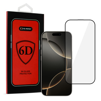 Hartowane szkło Tel Protect Full Glue 6D do IPHONE 16 PRO MAX CZARNE