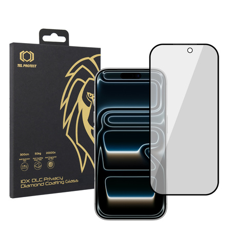 Hartowane szkło Tel Protect 10X Privacy DLC Diamond Coating do Iphone 17 Pro