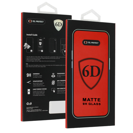 Hartowane szkło Tel Protect Full Glue 6D Matte do Samsung Galaxy S25 Edge Czarne (with fingerprint unlock)