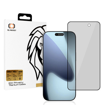 Szkło hartowane Tel Protect 10X Privacy Titanium prywatyzujące antyszpiegowskie do Iphone 17 Pro