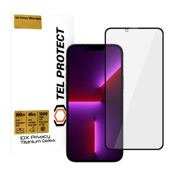 Hartowane szkło Tel Protect 10X Privacy Titanium do Iphone 13 Pro Max (koperta)