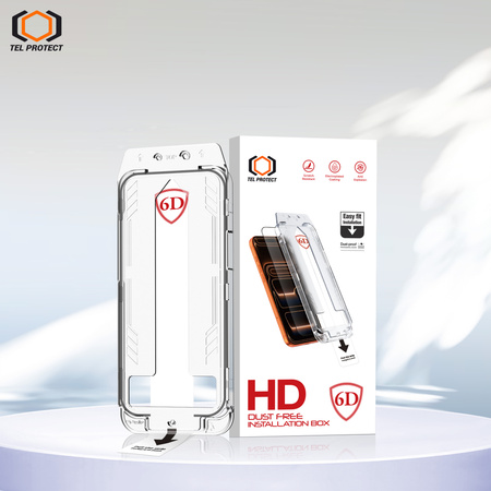 Hartowane szkło Tel Protect Dust-Free Easy Fit Full Glue 6D do Iphone 17 Pro czarne
