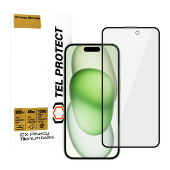 Hartowane szkło Tel Protect 10X Privacy Titanium do Iphone 16 (koperta)