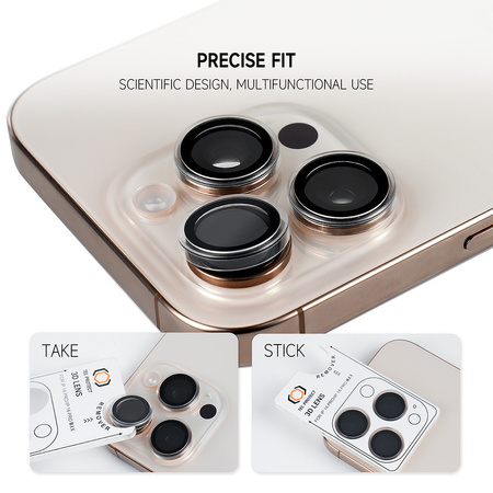 Szkło hartowane Tel Protect 3D Lens na aparat obiektyw kamerę ochronne do Iphone 13 Pro/13 Pro Max niebieskie (obiektyw 3 sztuki)