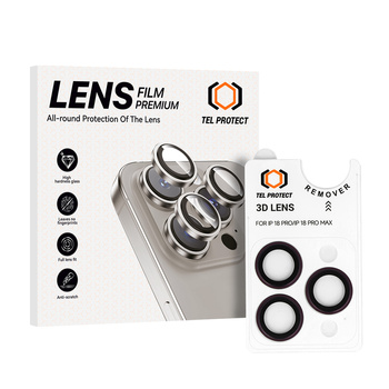 Hartowane szkło Tel Protect 3D Lens na aparat do Iphone 18 Pro/18 Pro Max burgundowe (obiektyw 3 sztuki)